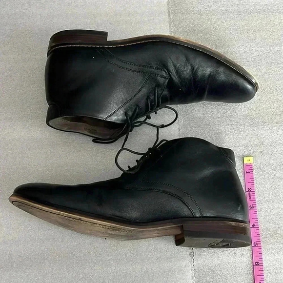 [10EE]Florsheim Baldwin  Black Leather Men Plain Toe Chukka Boots - Picture 4 of 12